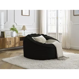 Comparateur de prix : Fauteuil & pouf Bobochic Pouf ultra moelleux socrate gros côtelé doux Noir