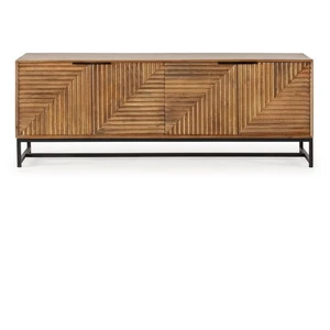 Meuble TV 4 portes 160 cm NAOMIE bois massif d'acacia BOBOCHIC pas cher