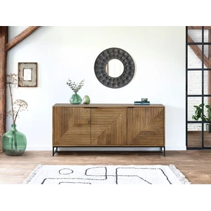 Buffet 3 portes 170 cm NAOMIE bois massif d'acacia BOBOCHIC pas cher