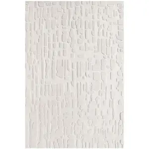 Bobochic - Tapis Tapis poil ras aradia motif géometrique 200x290 Crème