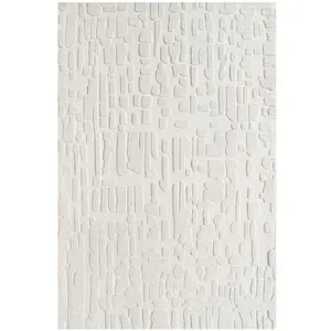 Bobochic - Tapis Tapis poil ras aradia motif géometrique 160x230 Crème
