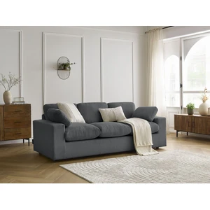 Canapé droit fixe compact BELAIR velours côtelé Gris foncé   BOBOCHIC TU pas cher