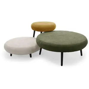 Bobochic lot de 3 tables basses gigognes eden tissu texturé multicolore pas cher
