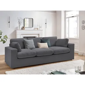 Bobochic - Canapé droit fixe Canapé droit fixe compact belair Gris foncé pas cher