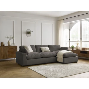 Bobochic canapé d'angle réversible belair velours côtelé taupe BELAIR pas cher