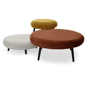 Lot de 3 poufs EDEN tissu velours côtelé multicolore   BOBOCHICVendu parbobochic-paris