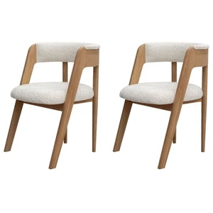 Comparateur de prix : Lot de 2 chaises BASTIDE placage chêne massif et tissu bouclette marro...
