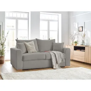 Canapé droit convertible ouverture express AUGUSTIN tissu bouclette Bobochic pas cher