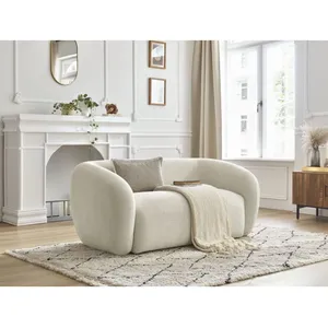 Bobochic canapé droit fixe 2 places celine tissu lisse beige CELINE pas cher