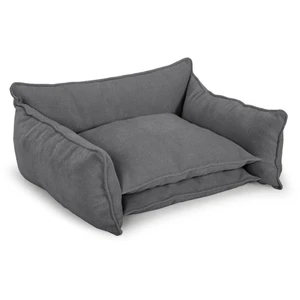 Panier pour chien PLUTO tissu texturé gris foncé l (84 cm) BOBOCHIC pas cher