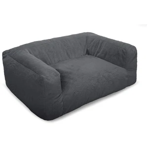 Panier pour chien SALTO tissu imitation fourrure Gris foncé BOBOCHIC TUVendu parbobochic-paris