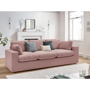 Bobochic - Canapé droit fixe Canapé droit fixe compact belair Rose pas cher