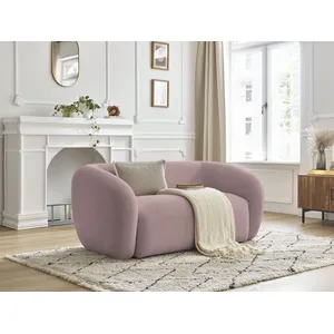 Bobochic canapé droit fixe 2 places celine tissu lisse rose CELINE pas cher