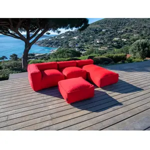 BOBOCHIC Canapé de jardin modulable GIULIA avec bâche de protection, 1... pas cher