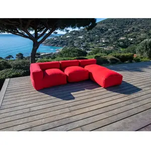 BOBOCHIC Canapé de jardin modulable GIULIA avec bâche de protection, 1... pas cher