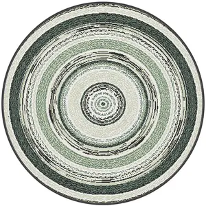 Bobochic tapis poils ras ivy motif vintage vert 120x120 IVY