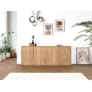 Comparateur de prix : Buffet BOBOCHIC - Buffet 4 portes 200 cm BARBARA bois massif de mangui...