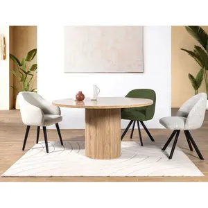 Comparateur de prix : Table à manger ronde D.140 cm BOECIA travertin naturel BOBOCHIC