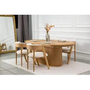 Comparateur de prix : Table à manger extensible 210 à 270 cm MALMOUSQUE placage chêne massif Bobochic