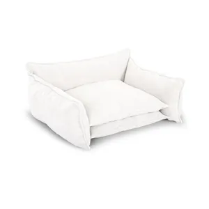 Panier pour chien PLUTO tissu texturé blanc m (65 cm) BOBOCHIC pas cher