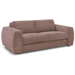 BOBOCHIC Canapé droit convertible HUGO ouverture express gros côtelé rose 160x1... pas cher