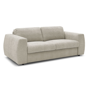 BOBOCHIC Canapé droit convertible HUGO ouverture express tissu texturé beige 16... pas cher