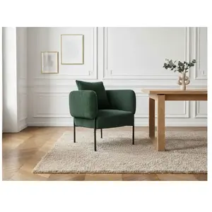 Fauteuil de table GABIN tissu velours côtelé vert BOBOCHIC pas cher