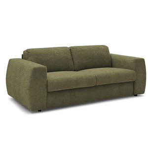 BOBOCHIC Canapé droit convertible HUGO ouverture express tissu texturé vert 160... pas cher
