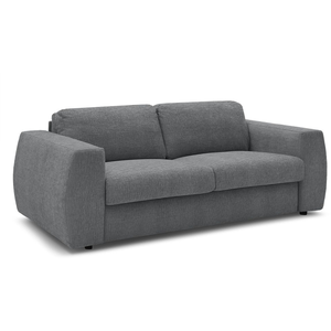BOBOCHIC Canapé droit convertible HUGO ouverture express tissu texturé gris fon... pas cher