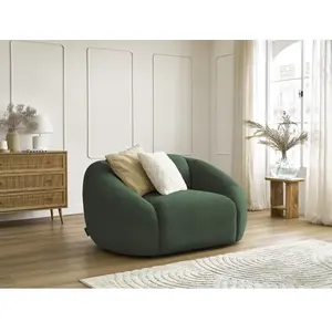 Bobochic fauteuil tina velours côtelé vert TINAVendu parbobochic-paris