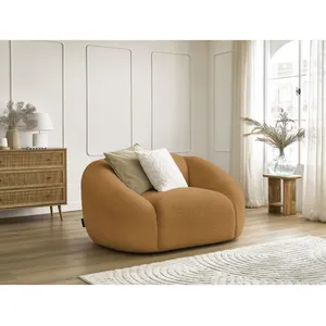 Bobochic - Accueil Séjour Fauteuil Fauteuil tina tissu bouclette JauneVendu parbobochic-paris