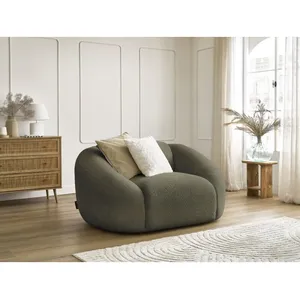 Accueil Séjour Fauteuil Bobochic Fauteuil tina tissu bouclette VertVendu parbobochic-paris