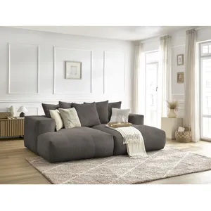 Canapé droit fixe 4 places VOLTAIRE assise profonde taupe BOBOCHIC
