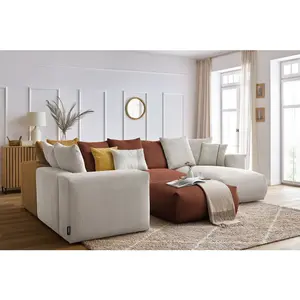 BOBOCHIC Canapé panoramique fixe modulable VOLTAIRE avec 1 méridienne, 1 angle,... pas cher