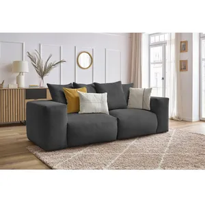 Canapé droit fixe modulable VOLTAIRE gris foncé   BOBOCHIC 3 places pas cher