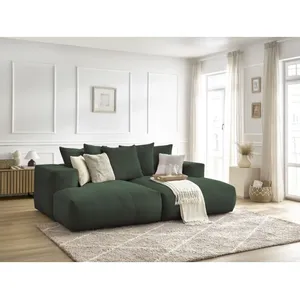 Canapé droit fixe 4 places VOLTAIRE assise profonde Vert BOBOCHIC TU pas cher