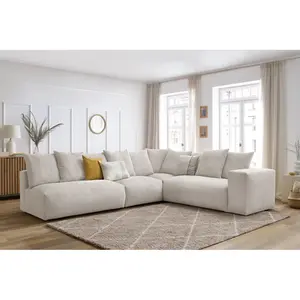 Canapé d'angle fixe modulable VOLTAIRE avec 2 chauffeuses 2 places, 1 ...