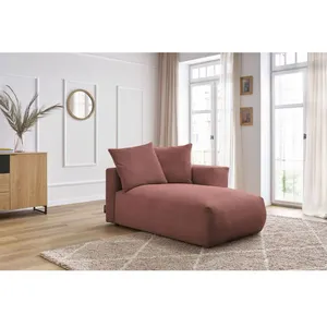 BOBOCHIC Méridienne avec accoudoir pour canapé modulable VOLTAIRE rose angle dr... pas cher