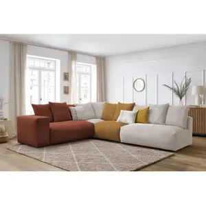 BOBOCHIC Canapé d'angle fixe modulable VOLTAIRE avec 2 chauffeuses 2 places, 1 ... pas cher