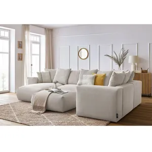 BOBOCHIC Canapé panoramique fixe modulable VOLTAIRE avec 1 méridienne, 1 angle,... pas cher