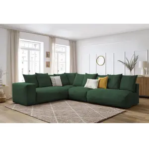 Canapé d'angle fixe modulable VOLTAIRE avec 2 chauffeuses 2 places, 1 angle et 1 chauffeuse 1 place Bobochic pas cher