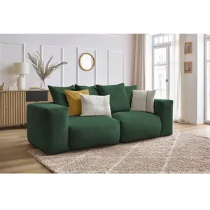 Canapé droit fixe modulable VOLTAIRE vert   BOBOCHIC 3 places pas cher