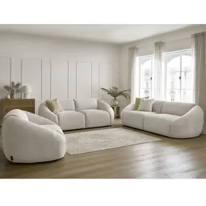 Ensemble canapé droit fixe 3 + 2 places + fauteuil TINA velours côtelé...