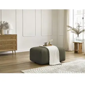 Bobochic pouf tina tissu bouclette vert TINA pas cher