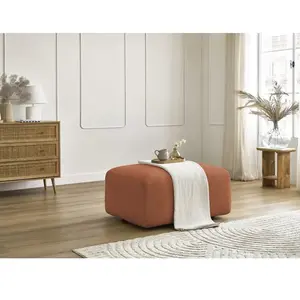 Pouf TINA tissu bouclette orange BOBOCHIC