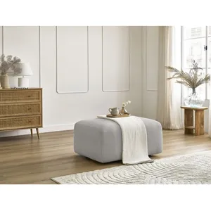 Bobochic - Pouf Pouf tina tissu bouclette Gris clairVendu parbobochic-paris