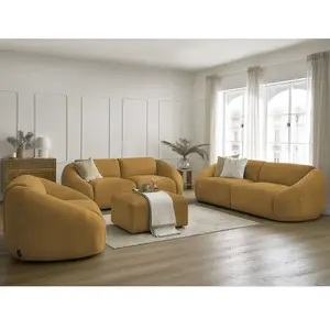 Ensemble canapé droit fixe 3 + 2 places + fauteuil TINA velours côtelé...
