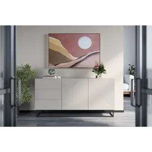 Bobochic buffet 2 portes 167 cm alice pieds en métal beige ALICE pas cher