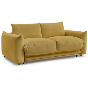 Bobochic canapé droit convertible ernest ouverture express jaune 160x190 ERNEST pas cher
