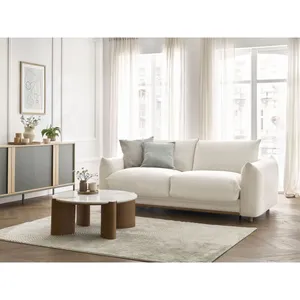 Bobochic canapé droit convertible ernest ouverture express beige 140x190 ERNEST pas cher